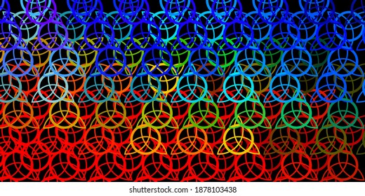 Dark Multicolor vector texture with religion symbols. Retro design in abstract style with witchcraft forms. Best design halloween events.