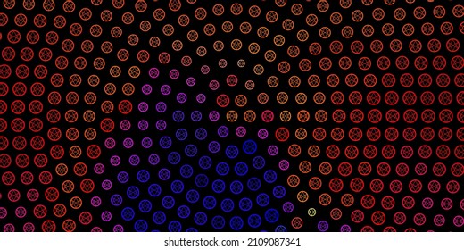 Dark Multicolor vector texture with religion symbols. Illustration with magical signs of spiritual power. Simple base for your occult design.