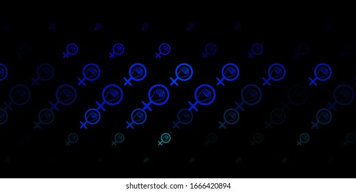 Dark Multicolor vector texture with women's rights symbols. Abstract illustration with a depiction of women's power. Elegant design for wallpapers.