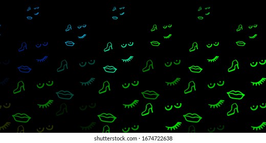 Dark Multicolor vector texture with women's rights symbols. Illustration with signs of women's strength and power. Best design to show the power of women.