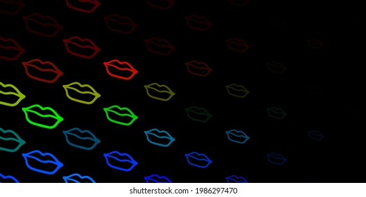 Dark Multicolor vector texture with women's rights symbols. Abstract illustration with a depiction of women's power. Design for International Women’s Day.