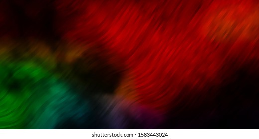 Dark Multicolor vector texture with wry lines. Abstract illustration with gradient bows. Pattern for ads, commercials.