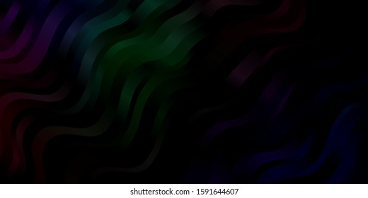 Dark Multicolor vector texture with wry lines. Colorful illustration in abstract style with bent lines. Pattern for business booklets, leaflets