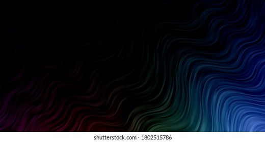 Dark Multicolor vector texture with wry lines. Colorful illustration in circular style with lines. Pattern for ads, commercials.