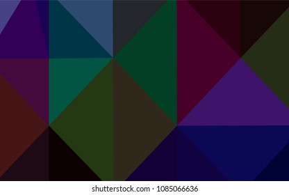 Dark Multicolor vector triangle mosaic template. Creative geometric illustration in Origami style with gradient. A completely new template for your business design.