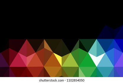 Dark Multicolor vector triangle mosaic texture. Glitter abstract illustration with an elegant triangles. A new texture for your web site.