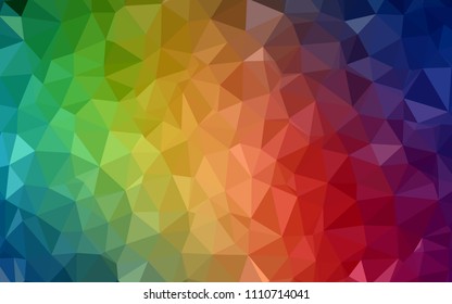 Dark Multicolor vector triangle mosaic texture. Colorful abstract illustration with triangles. Polygonal design for your web site.