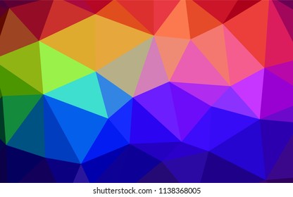 Dark Multicolor vector triangle mosaic template. Colorful abstract illustration with triangles. A completely new design for your leaflet.