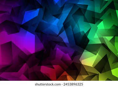 Dark Multicolor vector triangle mosaic background. A completely new color illustration in a polygonal style. Completely new template for your banner.