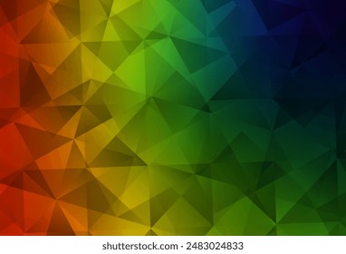 Dark Multicolor vector triangle mosaic background. Shining polygonal illustration, which consist of triangles. Polygonal design for your web site.
