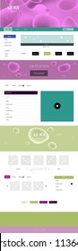 Dark Multicolor vector ui kit with bubble shapes. Colorful illustration in abstract memphis style with gradient. Simple colorful design for websites.