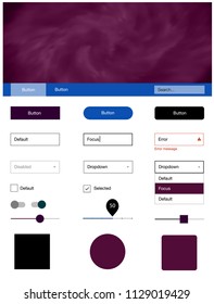 Dark Multicolor vector ui ux kit with space stars. Beautiful ui ux kit with colorful sky in its header. Beautiful layout for websites, landing pages.
