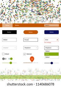 Dark Multicolor vector ui ux kit with circles. Decorative ui kit design in abstract style with colorful dots. This template you can use for websites.