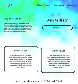 Dark Multicolor vector ui ux kit with space stars. Web ui kit with abstract gradient clouds in its header. This sample is for your landing page.