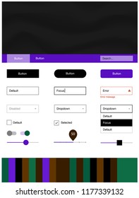 Dark Multicolor vector web ui kit with lamp shapes. Modern gradient abstract illustration with bandy lines. This template you can use for websites.