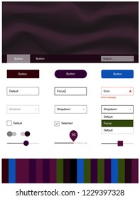 Dark Multicolor vector web ui kit with lamp shapes. Colorful abstract illustration with gradient lines. Beautiful layout for websites, landing pages.