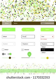 Dark Multicolor vector wireframe kit with dots. Beautiful ui ux kit with colorful dots in its header. Beautiful layout for websites, landing pages.