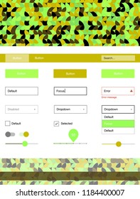 Dark Multicolor vector wireframe kit with dots. Simple Material Design Kit with colorful dots in header. Beautiful layout for websites, landing pages.
