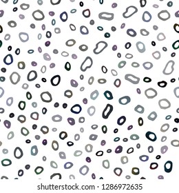 Dark Multicolour vector seamless cover with circles. Blurred bubbles on abstract backdrop with colorful gradient. Pattern for design of fabric, wallpapers.
