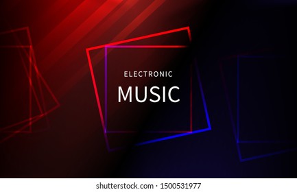 Dark Music theme banner with rectangle gradient 