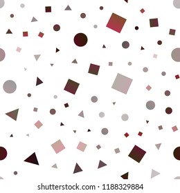 Dark muted colors vector seamless layout with circles, lines, rectangles. Circles, lines, rhombus with colorful gradient. Pattern for design of window blinds, curtains.
