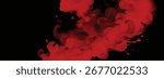 Dark mysterious red smoke cloud swirling in black background atmospheric design