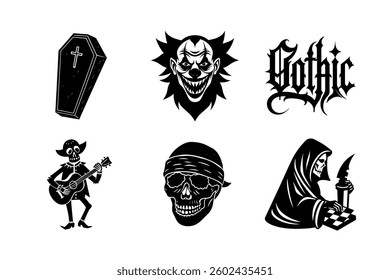 Dark and Mysterious Tattoo Design Set