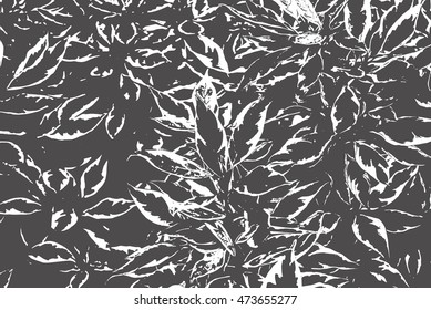 Dark nature plants pattern. Stylish leaves background. Vector illustration. 
