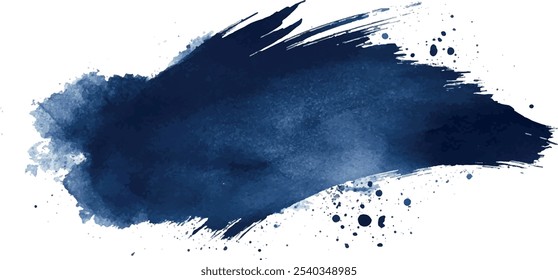 Azul navi escuro pintar a pincelada seca artística. Aquarela acrílica pintado à mão pano de fundo para impressão, web design e banners. Textura de plano de fundo de vetor realista