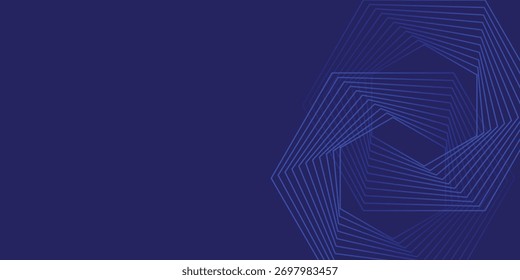 Fundo escuro da Marinha com gráfico hexagonal azul minimalista, padrão moderno do hexágono abstrato no azul profundo.