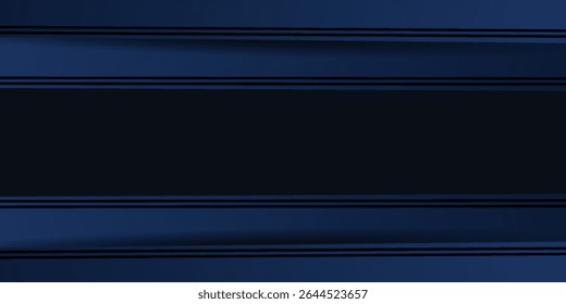 Dark navy blue abstract background with paper cut concept. Texture with shiny light element and geometric overlap layer. Modern dark background.
