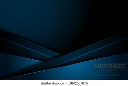 Dark navy blue background with modern abstract shape.