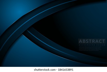 Dark navy blue background with modern abstract shape.