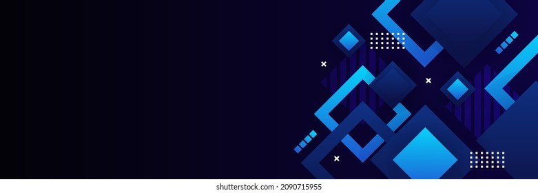 Dark navy blue banner background. Vector abstract graphic design banner pattern background template