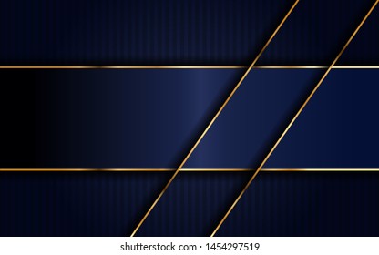 Dark navy blue with overlap layer background. Modern elegant luxurious background