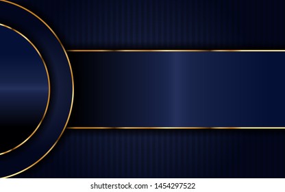 Dark navy blue with overlap layer background. Modern elegant luxurious background