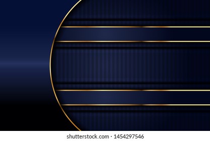 Dark navy blue with overlap layer background. Modern elegant luxurious background