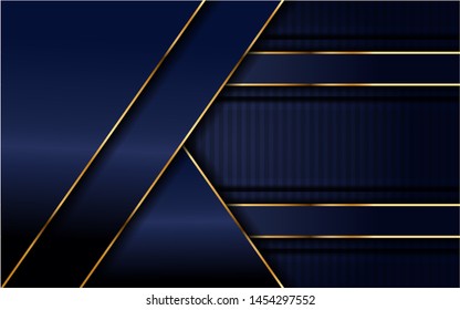 Dark navy blue with overlap layer background. Modern elegant luxurious background