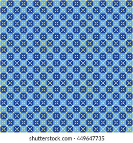 Dark and navy blue with yellow stroke chess checkerboard background, square backdrop, vector seamless pattern, used for print textile, wrapping paper, scrapbooking