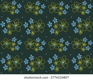 Dark Neon Floral Bloom Pattern Design