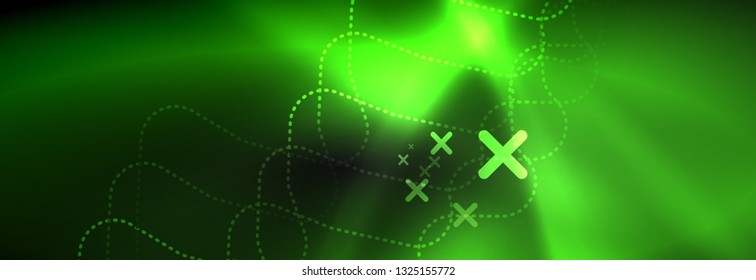 Plantilla de luminosidad de neón oscuro, diseño de líneas de fondo vectorial abstractas