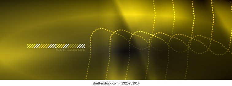 Dunkle Neon-hellglühende Vorlage, abstrakte Vektorhintergrundlinien, Design