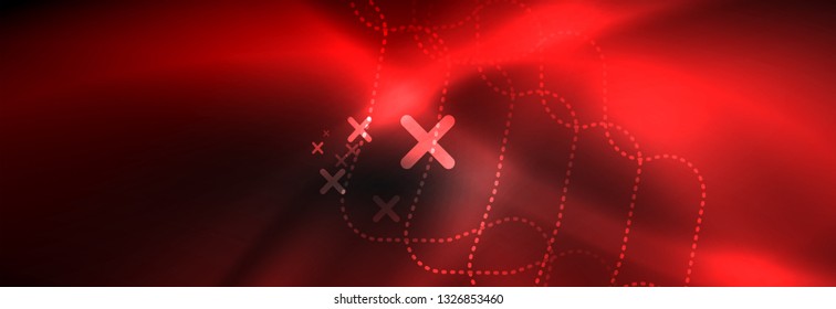 Plantilla de luminosidad de neón oscuro, diseño de líneas de fondo vectorial abstractas