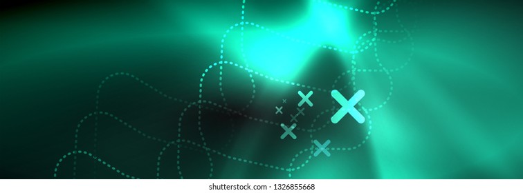 Plantilla de luminosidad de neón oscuro, diseño de líneas de fondo vectorial abstractas