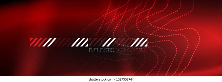 Dark neon light glowing template, abstract vector background lines design
