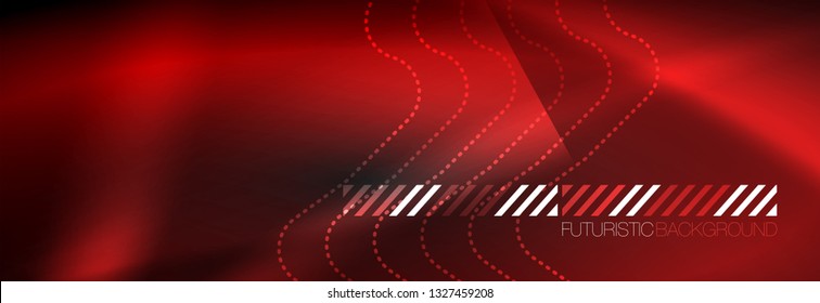 Plantilla de luminosidad de neón oscuro, diseño de líneas de fondo vectorial abstractas