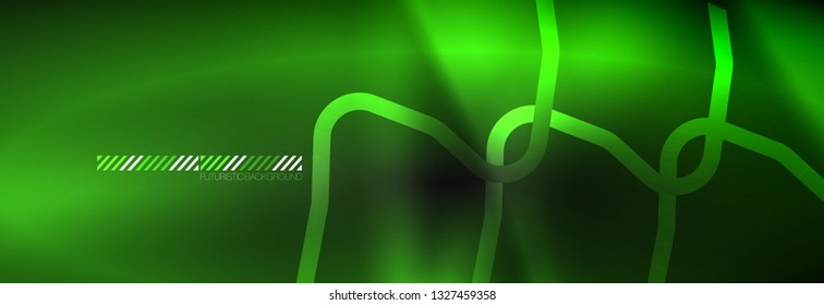 Dunkle Neon-hellglühende Vorlage, abstrakte Vektorhintergrundlinien, Design