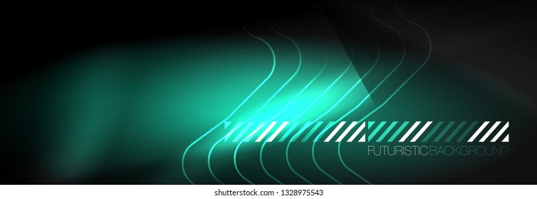 Dunkle Neon-hellglühende Vorlage, abstrakte Vektorhintergrundlinien, Design