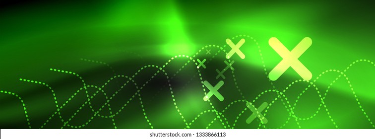 Plantilla de luminosidad de neón oscuro, diseño de líneas de fondo vectorial abstractas
