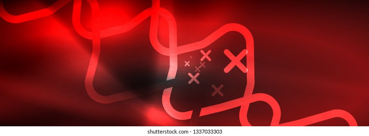Dunkle Neon-hellglühende Vorlage, abstrakte Vektorhintergrundlinien, Design